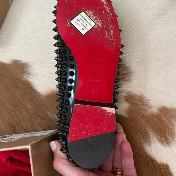 Christian Louboutin Black Studded Loafers - Picture 4 of 7